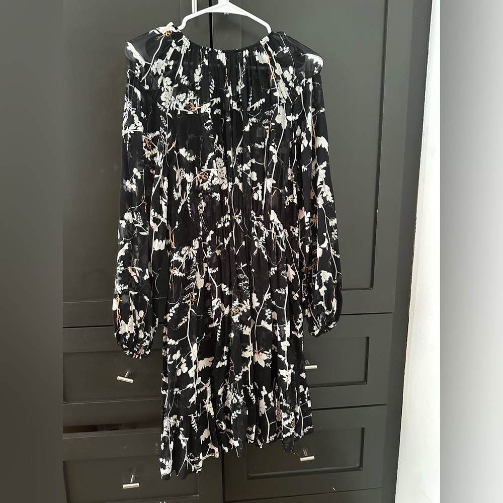 Kooples Black and white floral dress with matching slip